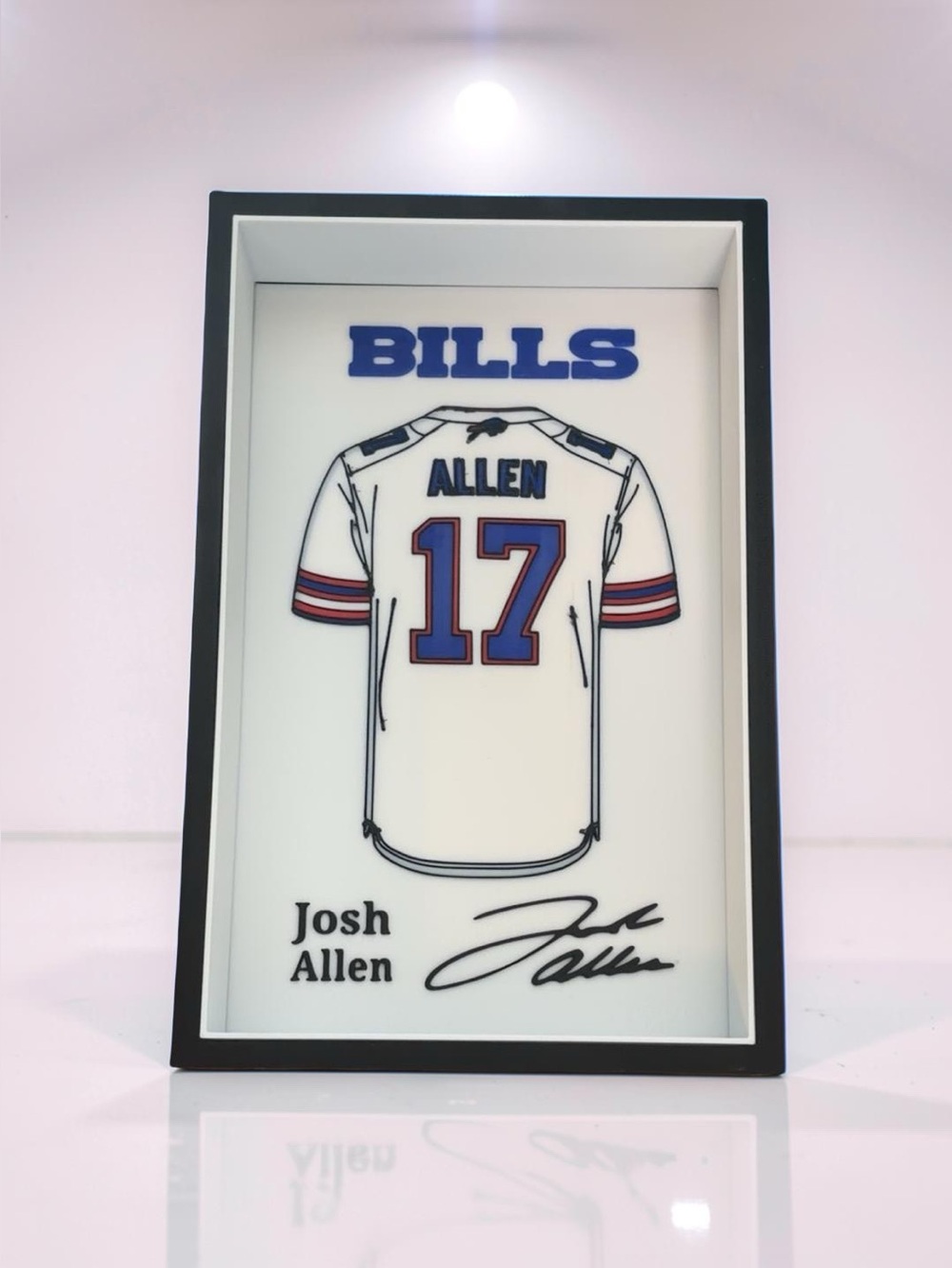 Josh Allen Jersey Display Box | Buffalo Bills Fan Gift | Football Wall Art